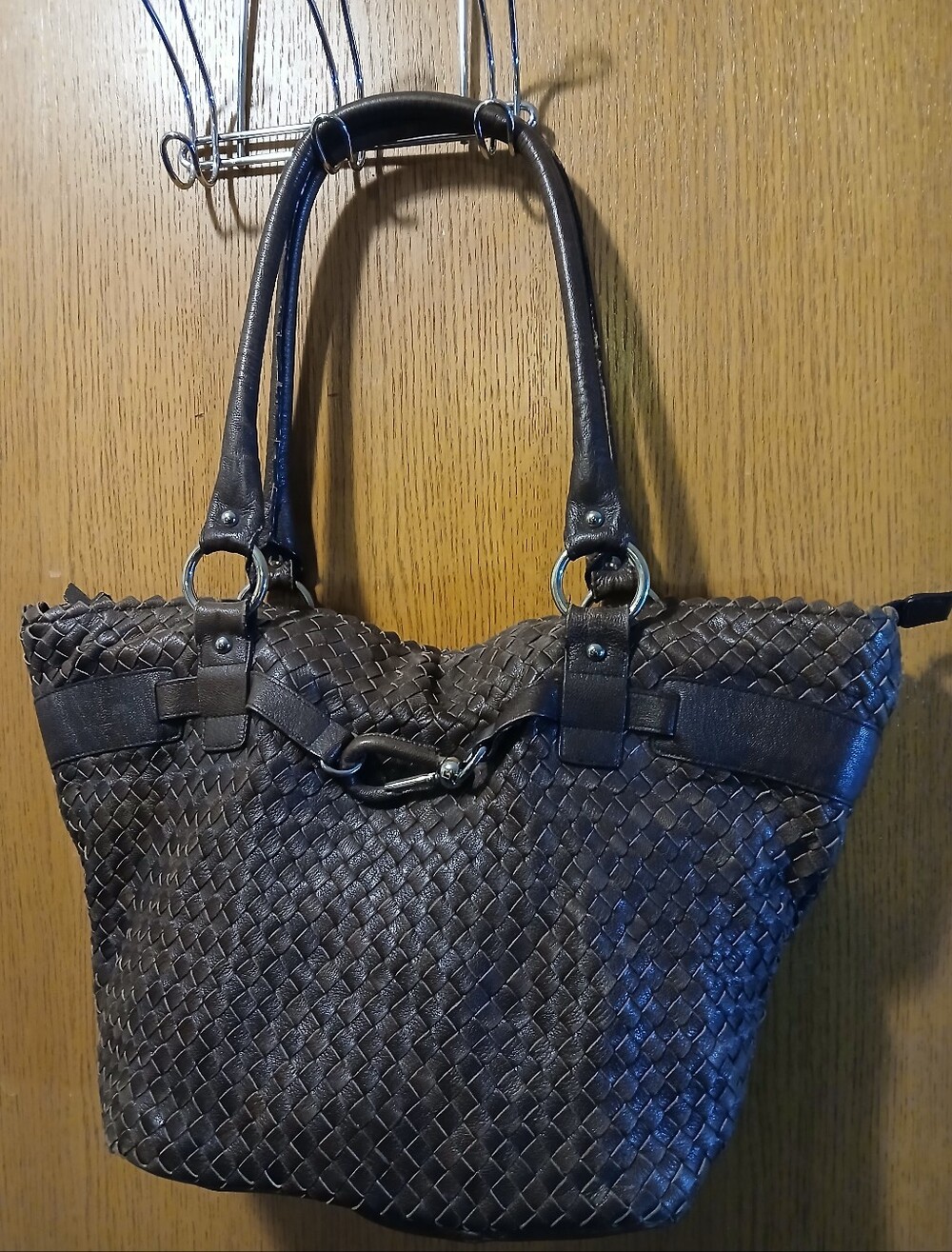 Nuovedive Italian Woven Leather Shoulder Bag